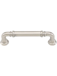 Reeded Drawer Pull - 3 3/4 inch Center-to-Center in Polished Nickel.